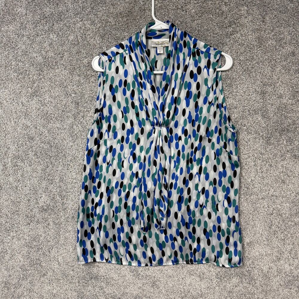 Dressbarn Blouse L Coastal Summer Chic Jewel Tones Office Siren Corporate Girlie